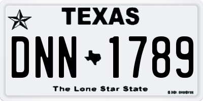 TX license plate DNN1789