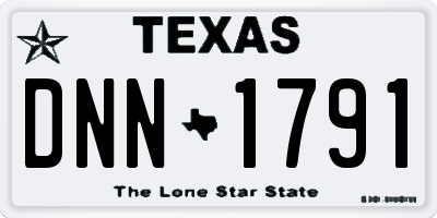 TX license plate DNN1791