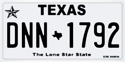 TX license plate DNN1792