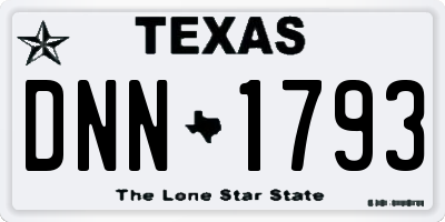 TX license plate DNN1793