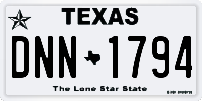 TX license plate DNN1794
