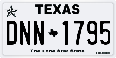 TX license plate DNN1795