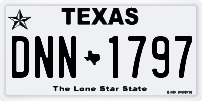 TX license plate DNN1797