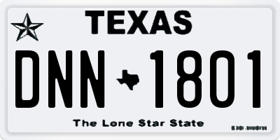 TX license plate DNN1801