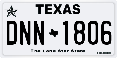 TX license plate DNN1806