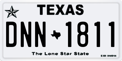 TX license plate DNN1811