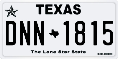TX license plate DNN1815