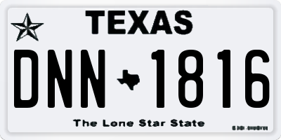 TX license plate DNN1816