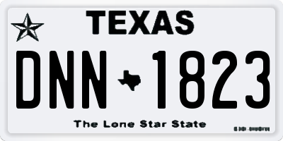 TX license plate DNN1823