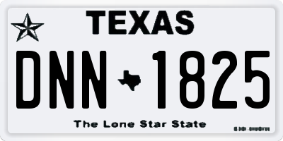 TX license plate DNN1825