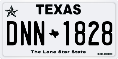 TX license plate DNN1828