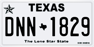 TX license plate DNN1829