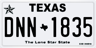TX license plate DNN1835