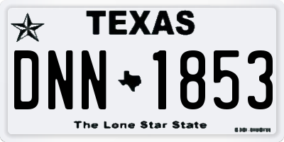 TX license plate DNN1853