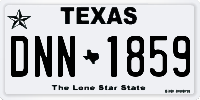 TX license plate DNN1859
