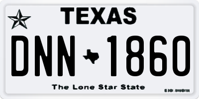 TX license plate DNN1860