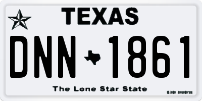 TX license plate DNN1861