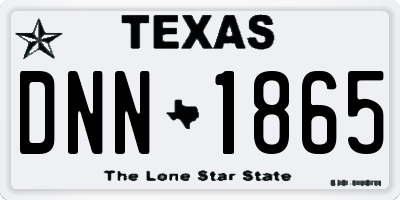 TX license plate DNN1865