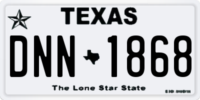 TX license plate DNN1868