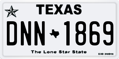 TX license plate DNN1869
