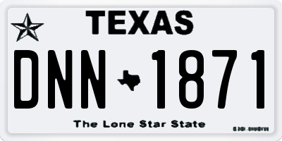 TX license plate DNN1871