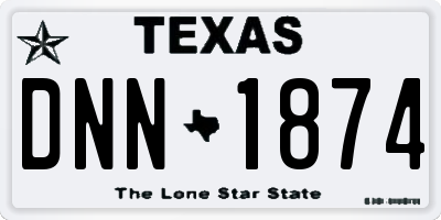 TX license plate DNN1874
