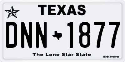 TX license plate DNN1877