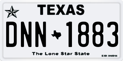 TX license plate DNN1883