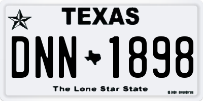 TX license plate DNN1898