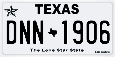 TX license plate DNN1906