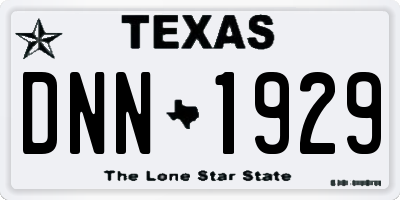 TX license plate DNN1929