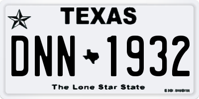 TX license plate DNN1932