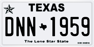 TX license plate DNN1959
