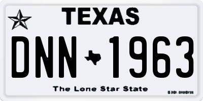 TX license plate DNN1963