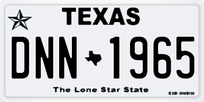 TX license plate DNN1965