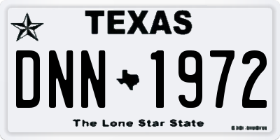 TX license plate DNN1972