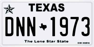 TX license plate DNN1973