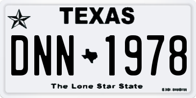 TX license plate DNN1978