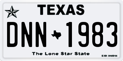 TX license plate DNN1983