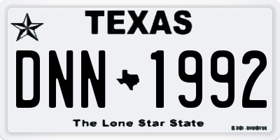 TX license plate DNN1992