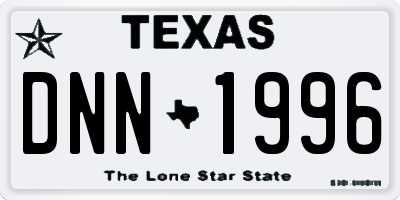 TX license plate DNN1996