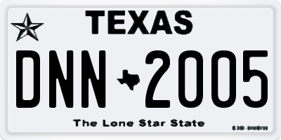 TX license plate DNN2005