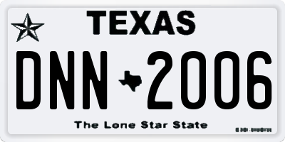 TX license plate DNN2006