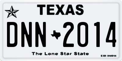 TX license plate DNN2014