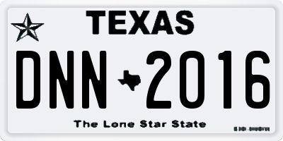 TX license plate DNN2016