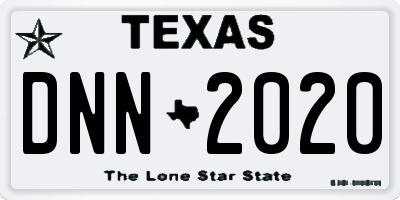 TX license plate DNN2020