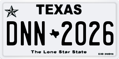 TX license plate DNN2026