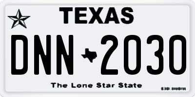 TX license plate DNN2030