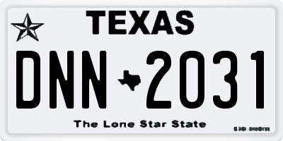 TX license plate DNN2031