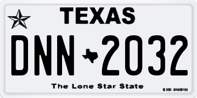 TX license plate DNN2032